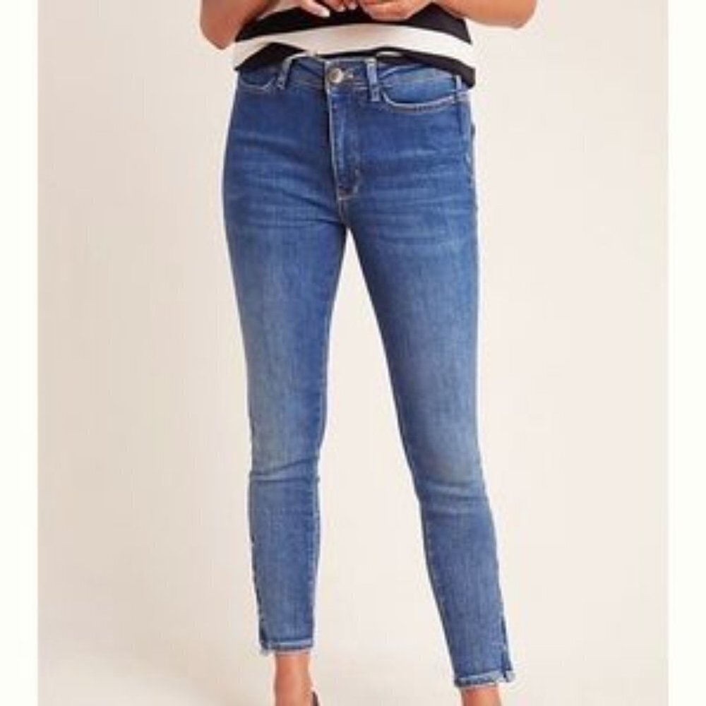 PILCRO AND THE LETTERPRESS HIGH RISE SKINNY ANKLE ZIPPERS DENIM JEANS
